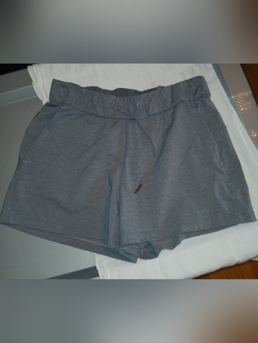 lululemon athletica Gray Elastic-Waist Athletic Shorts
